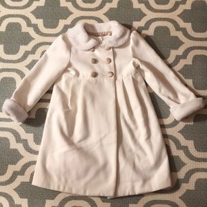 4T winter white holiday dress and coat faux fur